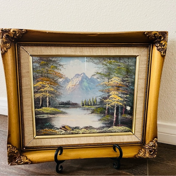 Art | Vintage Framed Guild Lake Landscaping Painting On Canvas 1214 ...